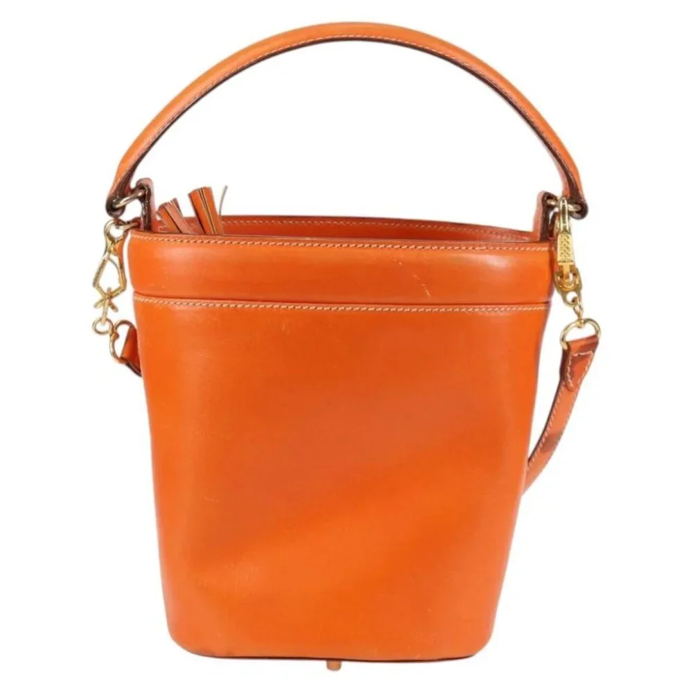 PRADA Shoulder Bag Leather 2way Orange Gold - Picture 3 of 15